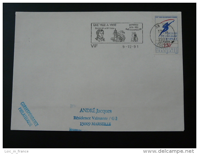 38 Isere Vif  Champollion - Flamme Sur Lettre Postmark On Cover - Egyptologie