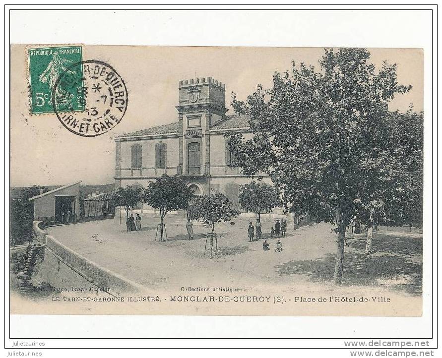 82 MONCLAR DE QUERCY PLACE DE L HOTEL DE VILLE CPA BON ETAT - Montclar De Quercy