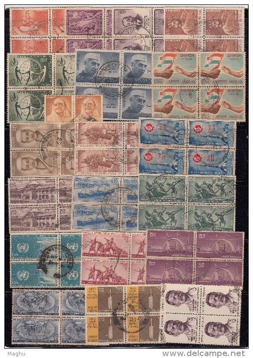 20p Series, Block Of 4, Postal Used. 20 Differernt. India - Verzamelingen & Reeksen