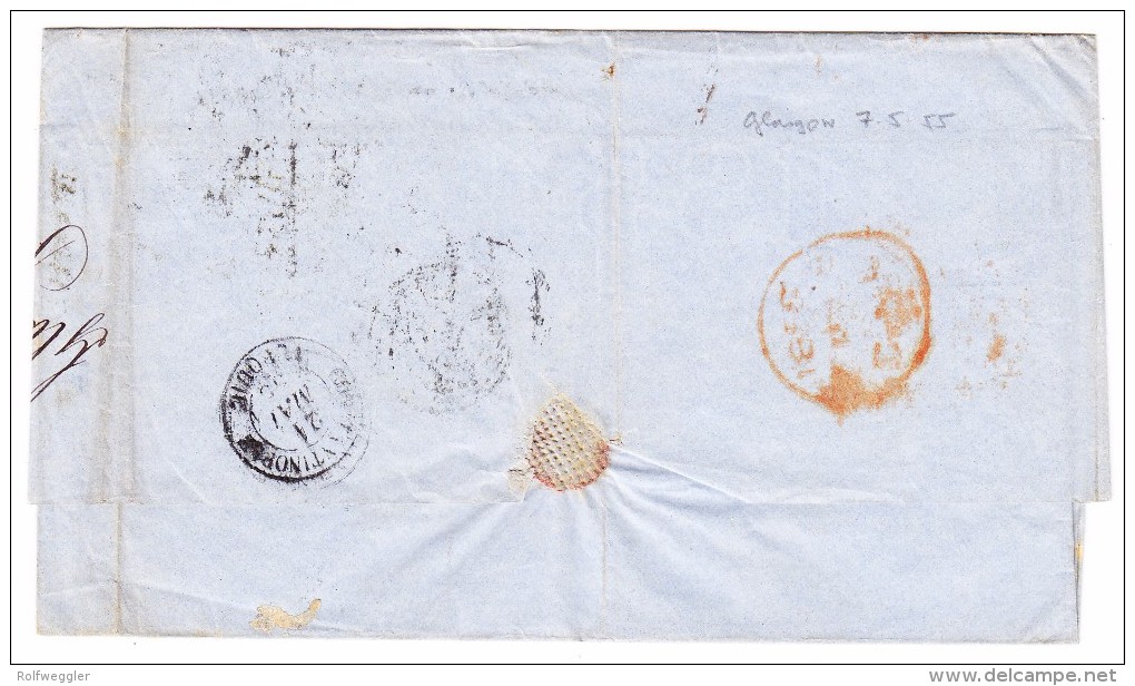 Grossbritannien 7.5.1855 Vorphila Brief Nach Constantinopel Mit Transit Und AK-Stempel - ...-1840 Precursores