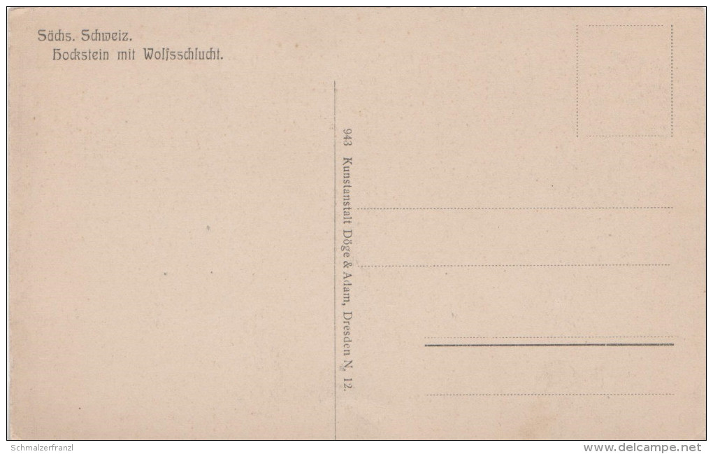 AK Sächsische Schweiz Hockstein Wolfsschlucht Stiege Klettern Kletterer Felsen Polenztal Bei Hohnstein Rathewalde Lohmen - Hohnstein (Saechs. Schweiz)