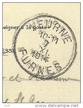 Kaart Met Stempel VEURNE / FURNES Op 7/11/1914 - Zona No Ocupada