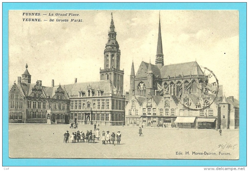 Kaart Met Stempel VEURNE / FURNES Op 7/11/1914 - Zona Non Occupata