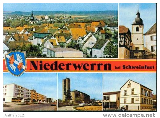 8721 Niederwerrn Bei Schweinfurt MB Wohnhaus Schule Wappen PKW Kirche Ford Capri - Schweinfurt