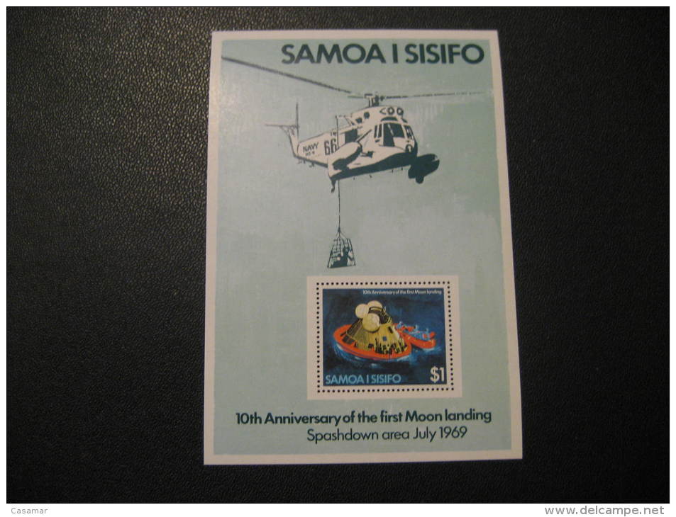 SAMOA I SISIFO Yvert Bloc 18 Unhinged ** Cat. 2009 3 Eur Helicopter Moon Landing Space Spatial - Oceania