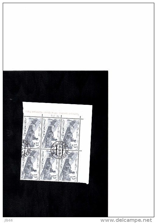 2015 Bloc De 6 Timbres Coin Daté + Légende Bord De Feuille Oblitéré 130 Ans De La Ligne De Chemin De Fer Moldau - Saxe - Used Stamps