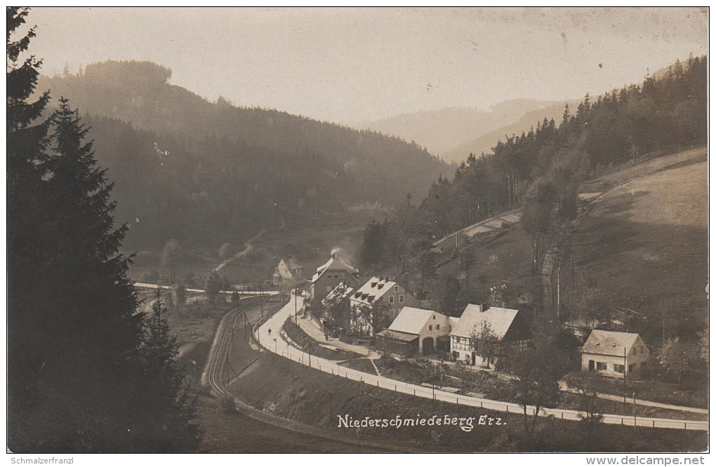 AK Niederschmiedeberg Eisenbahn Bahnhof ? Bei Grossrückerswalde Marienberg Jöhstadt Pressnitz Wolkenstein Bahnpost - Königswalde