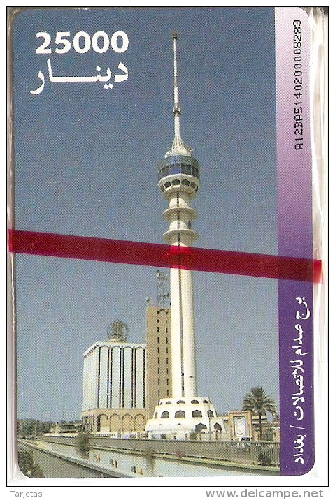 TARJETA DE IRAQ DE 25000 DINARS DE LA TORRE DE TELECOMUNICACIONES  (NUEVA-MINT) - Iraq