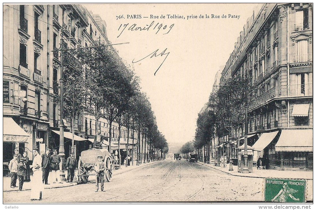 PARIS RUE DE TOLBIAC PRISE DE LA RUE DE PATAY CPA ANIMEE CITERNE VILLE DE PARIS - Distretto: 13