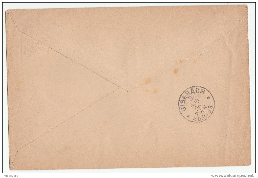 1896 MAYOR Of BELLAMONT Wurttemberg POSTAL STATIONERY COVER OCHSENHAUSEN To BIBERACH Stamps Germany - Entiers Postaux
