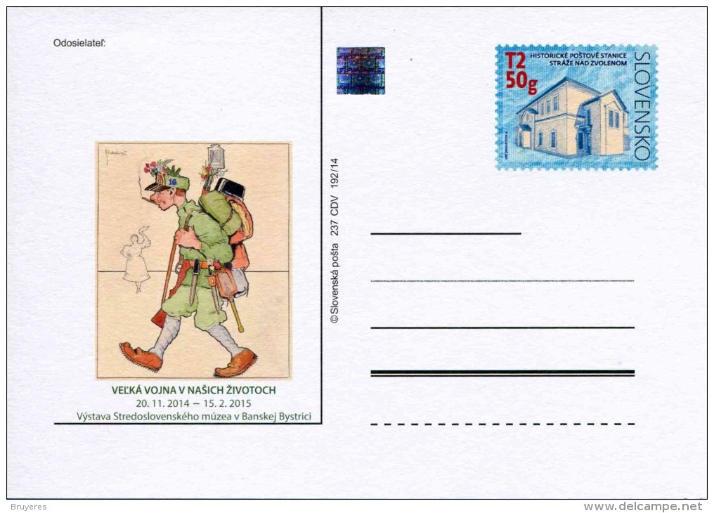 Entier Postal De 2014 Sur Carte Postale Illustrée "La Grande Guerre Au Quotidien" - Postcards