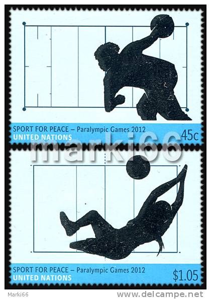 United Nations - New York - 2012 - Sport For Peace - Paralympic Games In London - Stamp Set With Silver Foil Printing - Unused Stamps