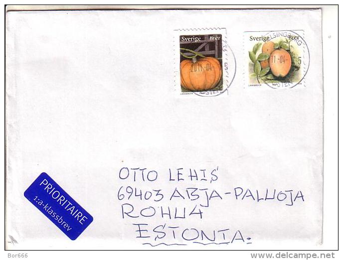 GOOD SWEDEN Postal Cover To ESTONIA 2011 - Good Stamped: Bumpkin ; Apple - Briefe U. Dokumente