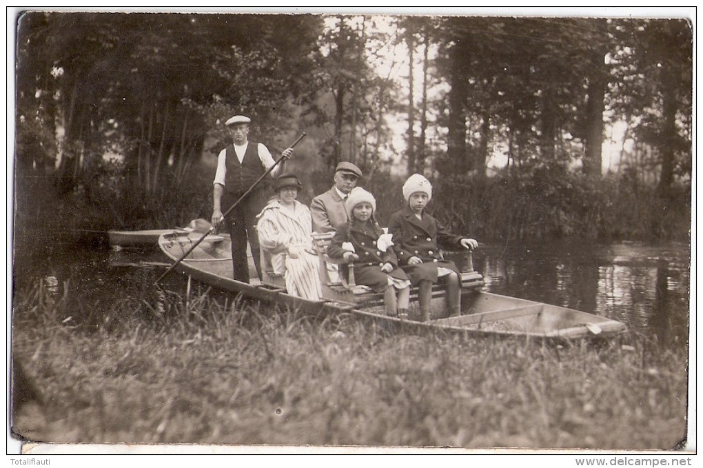 Spreewald Lübbenau Wotschoska Familie Wimmers Auf Tour 1924 Private Fotokarte Ungelaufen - Luebbenau