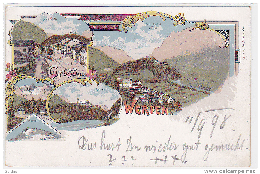 Austria - Gruss Aus Werfen - Litho 1898 - Werfen