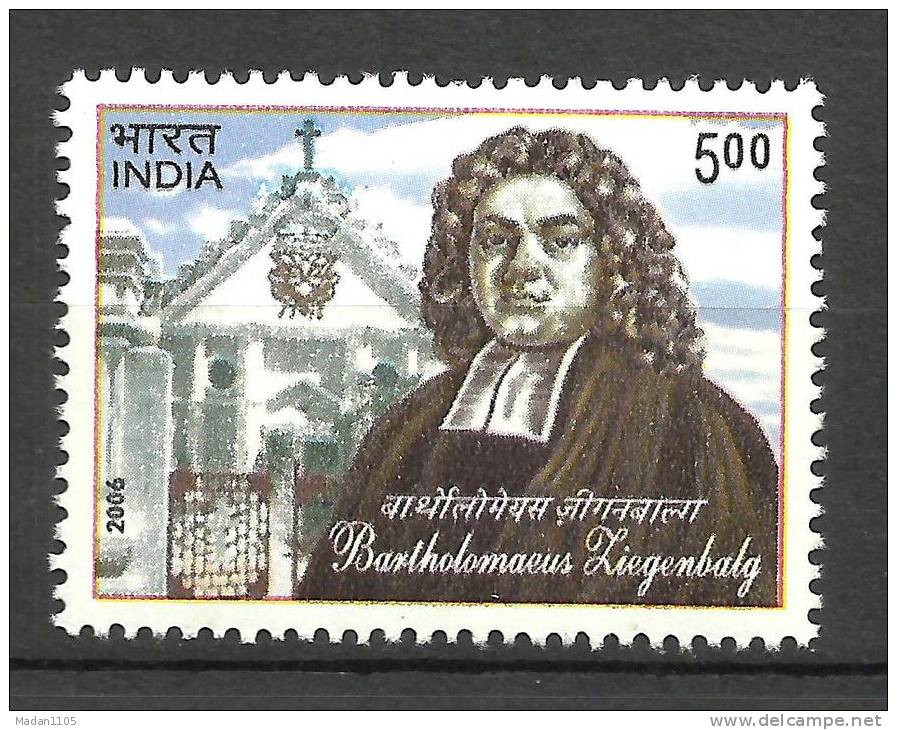 INDIA, 2006, 300th Anniversary Of Bartholomaeus Ziegenbalg's Arrival To India,  MNH, (**) - Ungebraucht