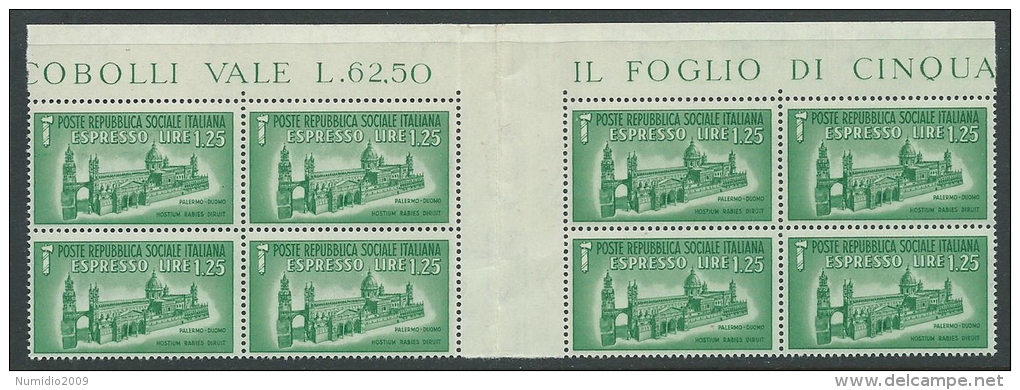 1944 RSI ESPRESSO DUOMO DI PALERMO PONTE LUSSO MNH ** - VA17 - Eilsendung (Eilpost)