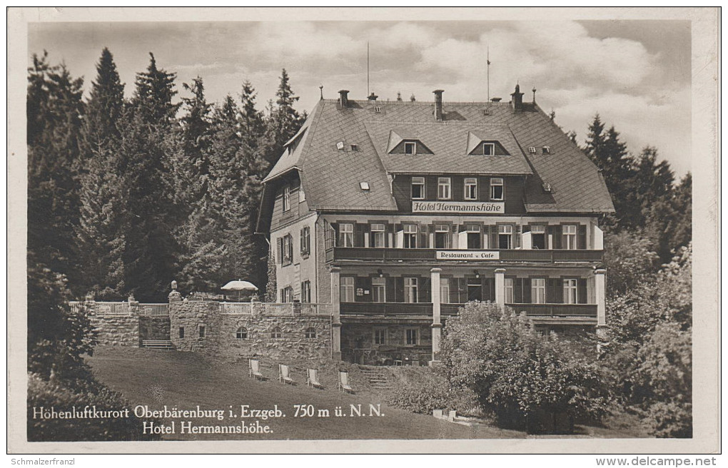 AK Oberbärenburg Gasthof Hermannshöhe Autogramm Kurt Franke Bei Bärenfels Kipsdorf Schellerhau Falkenhain Altenberg - Kipsdorf