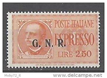Italia - RSI - 1944 - G.N.R. Espresso - Nuovo/new MNH - Sass. 20 FIRMATO - Poste Exprèsse