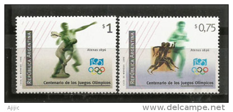 ARGENTINE. Centenaire Des Jeux Olympiques Athènes De 1896. 2 T-p Neufs ** - Nuovi