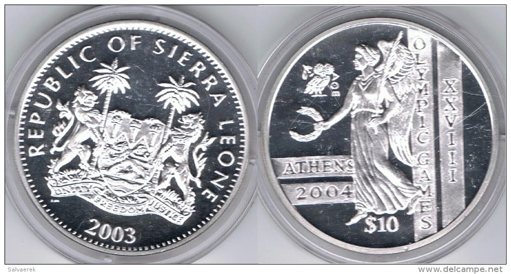 SIERRA LEONA 10 DOLLARS 2003 PLATA SILVER - Sierra Leone