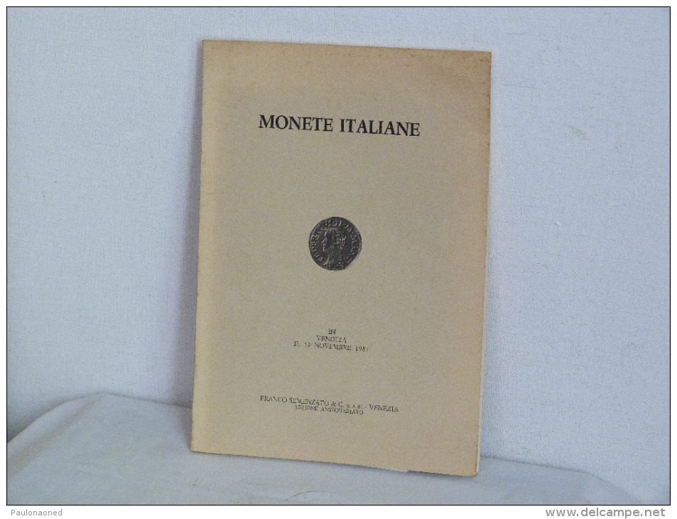 CATALOGUE DE VENTE. MONETE ITALIANE NOVEMBRE 1981. - Italien