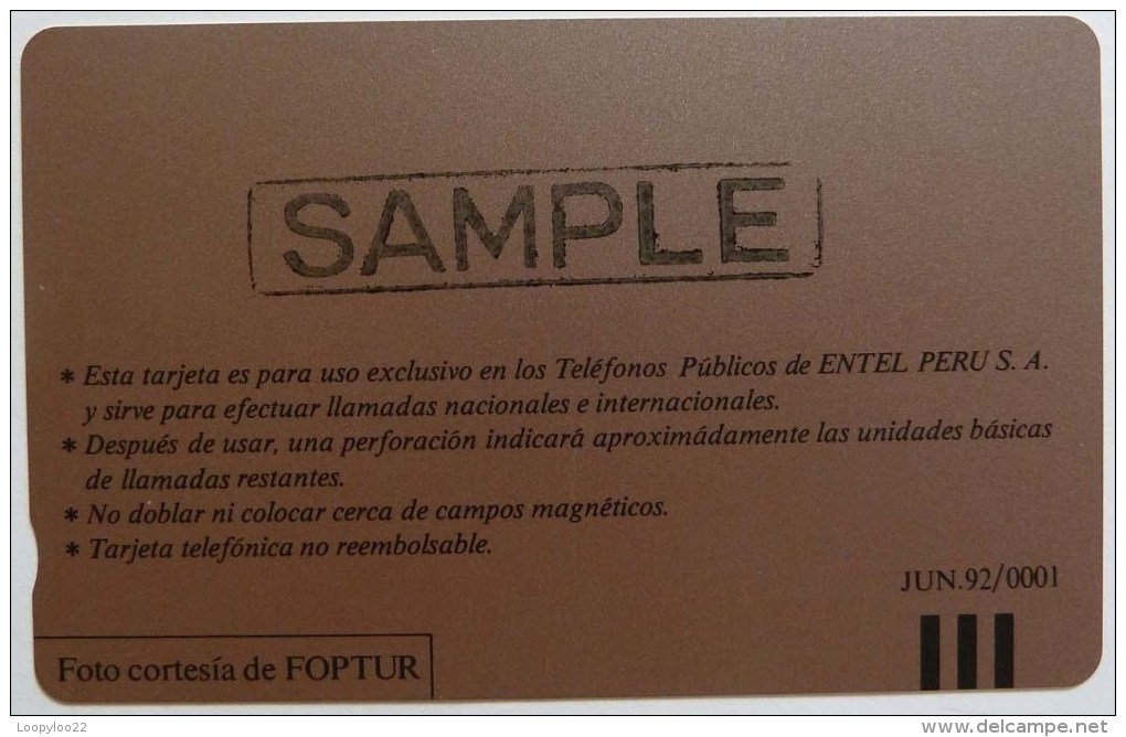 PERU - Tamura - Entel - Sample - Manto - Tarjeta Telefonica - Mint - Pérou