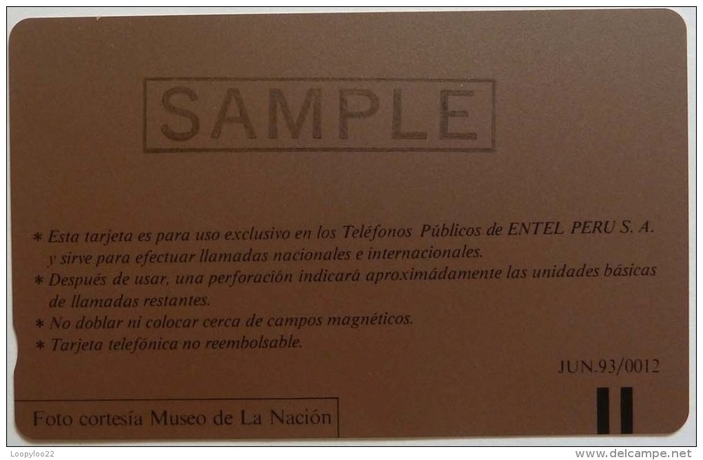 PERU - Tamura - Entel - Sample - Botella Escultorica Nazca - Tarjeta Telefonica - Mint - Pérou