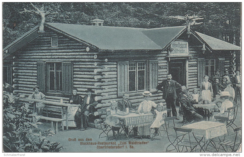 AK Oberfriedersdorf Blockhaus Waldfrieden Gasthof Baude Bei Friedersdorf Ebersbach Neusalza Spremberg Georgswalde Löbau - Ebersbach (Loebau/Zittau)