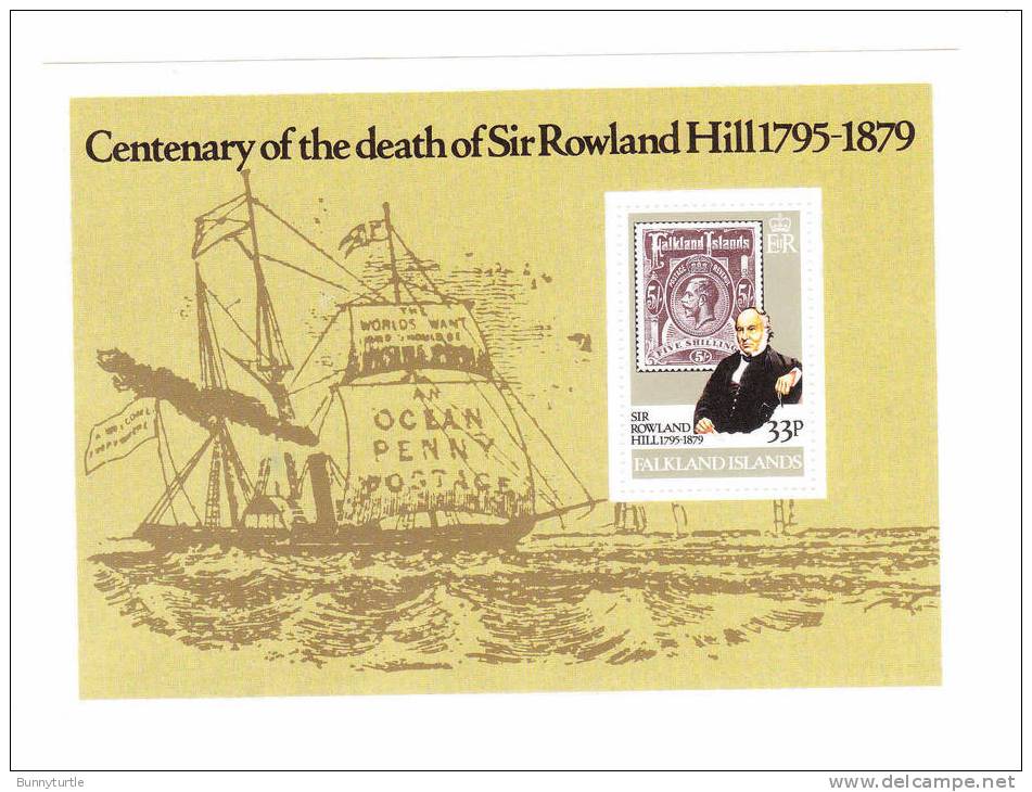 Falkland Islands 1979 Sir Rowland Hill Stamp Ship S/S MNH - Rowland Hill