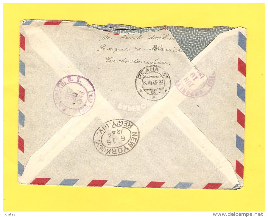 Old Letter - Czechoslovakia, Airmail  Praha-New York - Luftpost