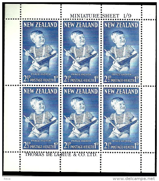 NEW ZEALAND CHILD PRINCE ANDREW SET OF 2 X 6 ON M/S 2&1-2P&3 P +HEALTH MINTH 1963 SG? READ DESCRIPTION !! - Unused Stamps