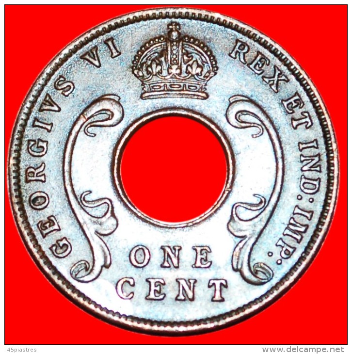 * GREAT BRITAIN HOLE: EAST AFRICA  1 CENT 1942 WITHOUT "I" INDIA! George VI (1937-1952)   LOW START NO RESERVE! - British Colony