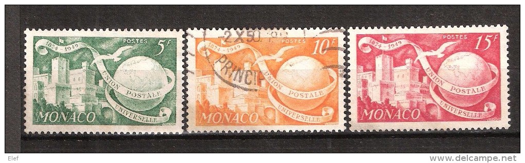 Monaco Scott # 245, 245 A, 246 ;  YT 332 - 332 A, 333  1949 UPU Set , Obl TB, Cote 9,50 Euros - UPU (Union Postale Universelle)