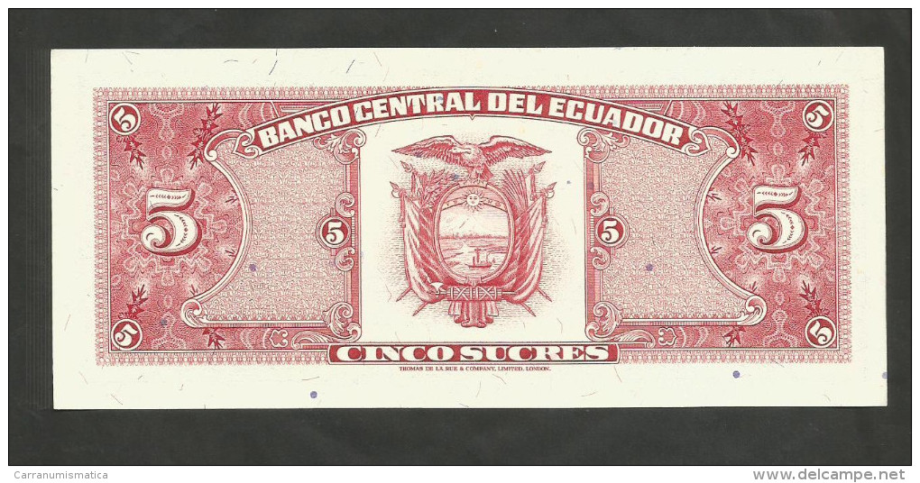 ECUADOR - BANCO CENTRAL Del ECUADOR - 5 SUCRES (1988) - Ecuador