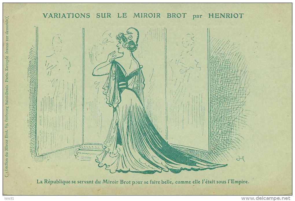 Illustrateurs - Illustrateur Henriot - Publicité - Femmes - Femme - Variations Sur Le Miroir Brot - La République - état - Henriot