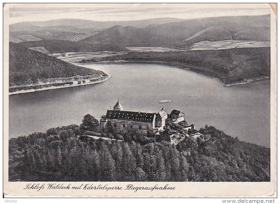 AK Schloß Waldeck Mit Edertalsperre - Fliegeraufnahme - 1939 (15497) - Edersee (Waldeck)