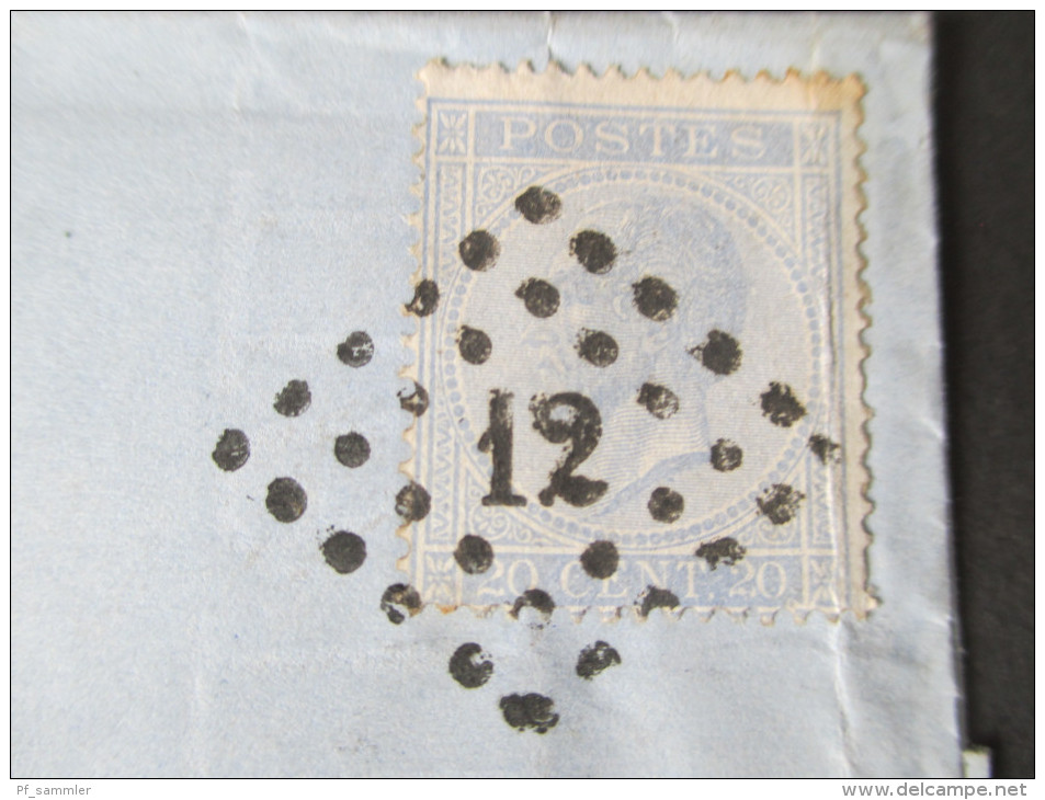 Belgien 1869 Nr. 15 EF. P.D. Anvers Nach Sassenberg. C. Schmid&Co. Geschäftsbrief. Rechnung. Papier Mit Wasserzeichen - 1865-1866 Linksprofil