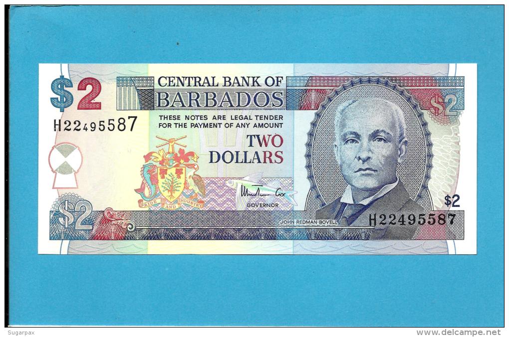 BARBADOS - 2 Dollars - ND ( 1999 ) - P 94.b - UNC - Sign W. COX - 2 Scans - Barbados