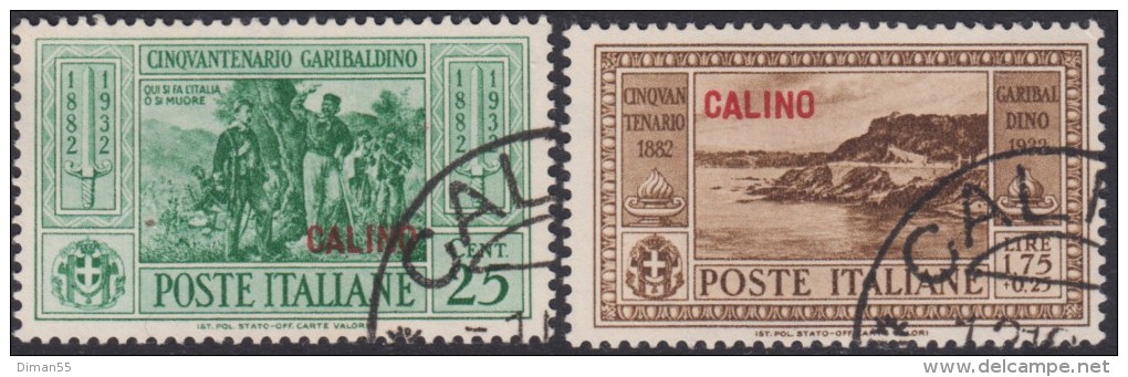 EGEO - CALIMNO - GARIBALDI - N.19+24  Cat. 100 Euro - USATI - LUXUS GESTEMPELT - Egeo (Calino)