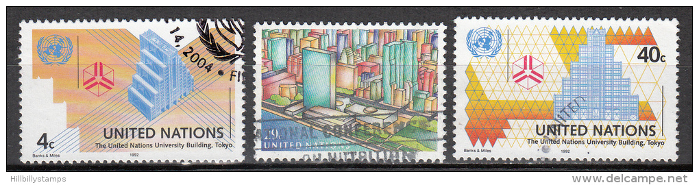 United Nations     Scott No   613-15    Used     Year  1992 - Used Stamps