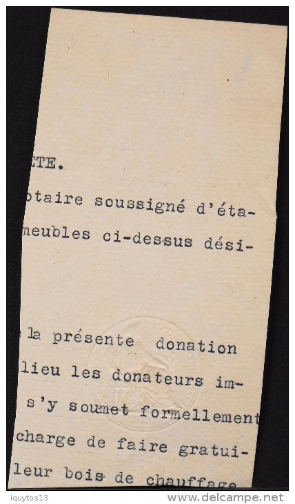 CACHET Sur Fragment Papier Spécial 5F40 - ACTES De L'ETAT CIVIL Et EXPEDITIONS - En Bon état - Cachets Généralité