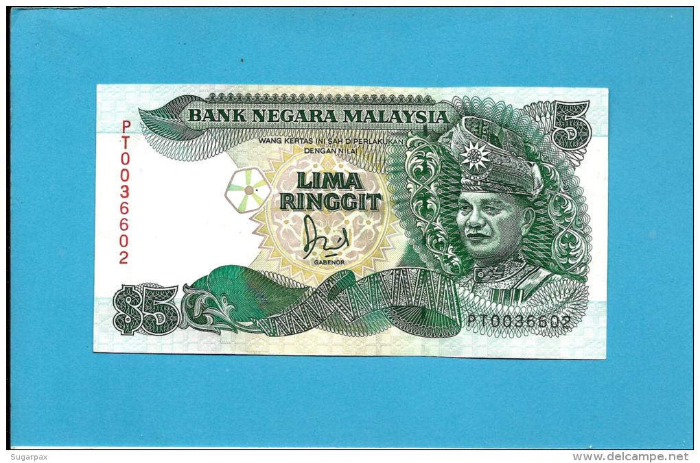 MALAYSIA - 5 RINGGIT -  ND (1989 ) - P 28.b - Sign. Datuk Jaafar Hussein - King T. A. Rahman - 2 Scans - Maleisië