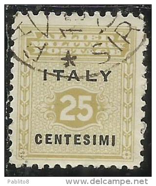 OCCUPAZIONE ANGLO-AMERICANA SICILIA 1943 CENT. 25 USATO USED OBLITERE´ - Occ. Anglo-américaine: Sicile