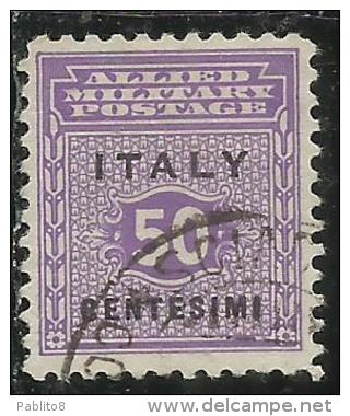 OCCUPAZIONE ANGLO-AMERICANA SICILIA 1943 CENT. 50 USATO USED OBLITERE´ - Occ. Anglo-américaine: Sicile