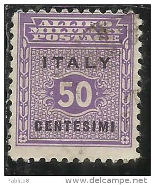 OCCUPAZIONE ANGLO-AMERICANA SICILIA 1943 CENT. 50 USATO USED OBLITERE´ - Anglo-american Occ.: Sicily