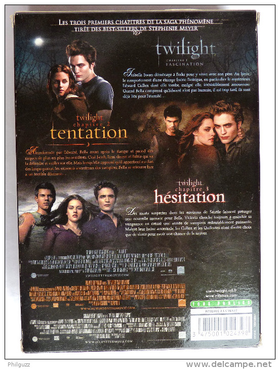 COFFRET TWILIGHT -  3 DVD -  Coffret DVD TWILIGHT Chapitres 1 2 Et 3 - édition Spéciale TBE VF - Romantic