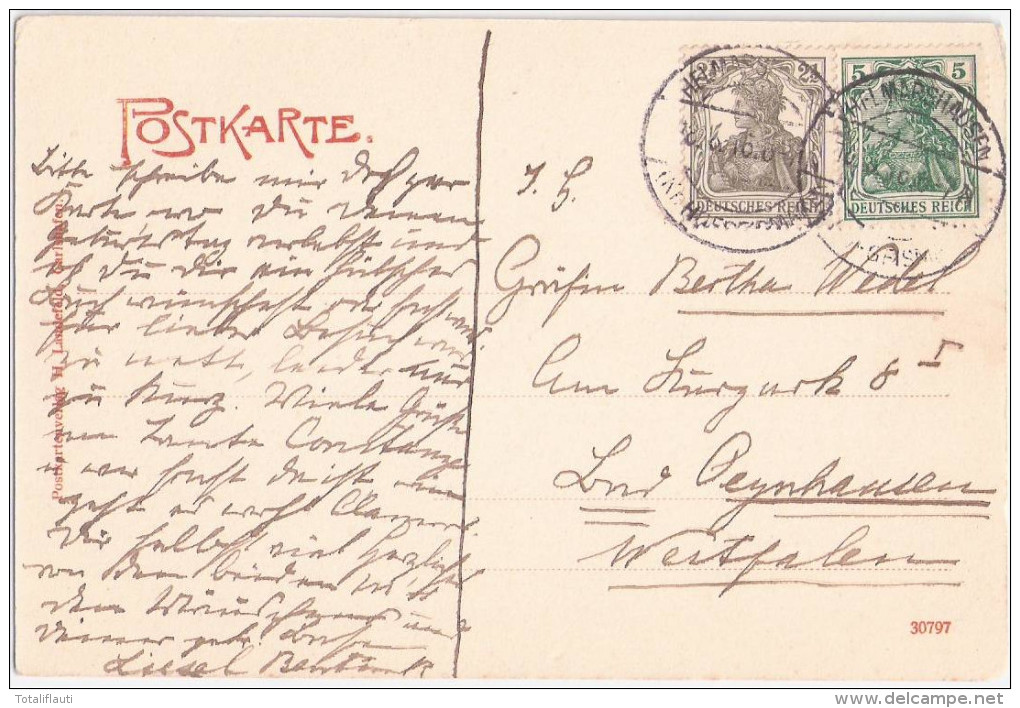 Schloß HELMARSHAUSEN In Bad Karlshafen Autograf Adel An Gräfin Bertha Von Wedel 18.8.1916 Gelaufen - Bad Karlshafen
