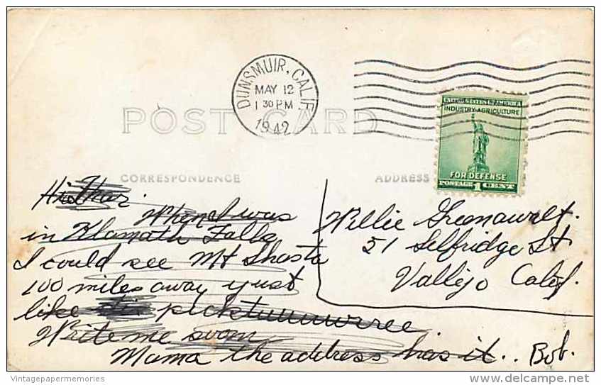 249007-Oregon, Klamath Falls, RPPC, City View, Mount Shasta, 1942 PM, Photo No 16 - Other & Unclassified