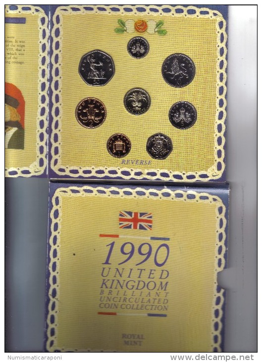 United Kingdm Brilant Uncirculated Coin Collection 1990 Ufficiale FDC - Mint Sets & Proof Sets
